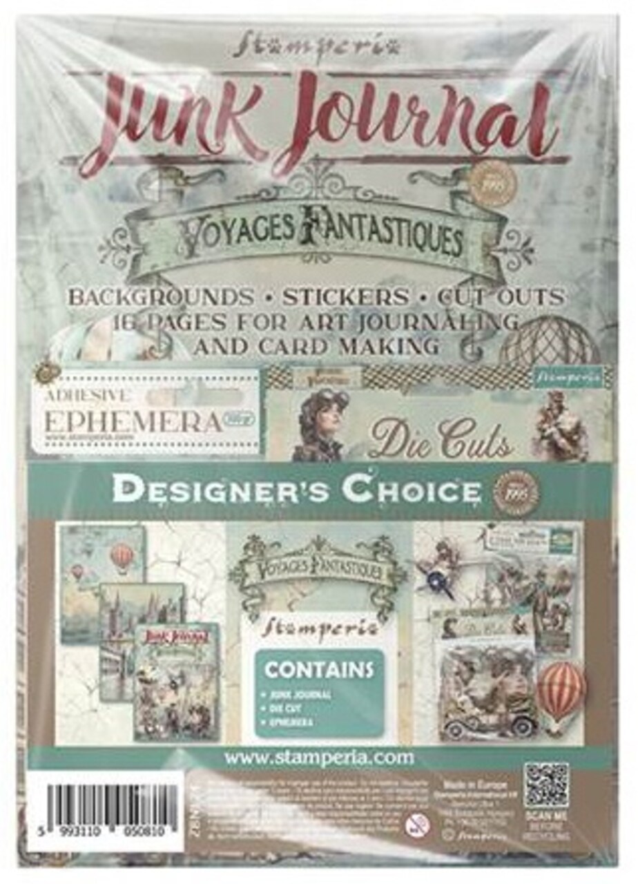 Stamperia Junk Journal, Ephemera And Die Cuts-Voyages Fantastiques